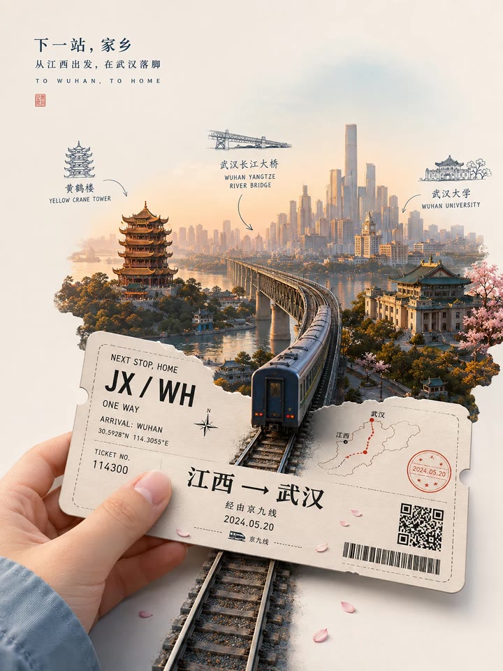列车载归，落脚江城